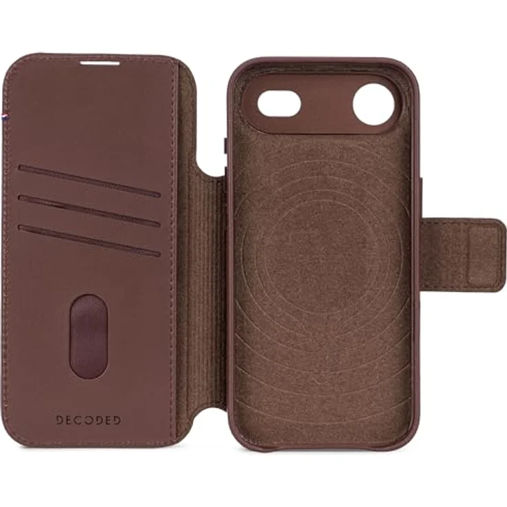 Decoded 2-in-1 Lederhülle für iPhone 17 Air, Abnehmbare Wallet aus Premium ECCO Leder, MagSafe-kompatibel, Fallschutz, Kratzfest, Braun – Bild 4