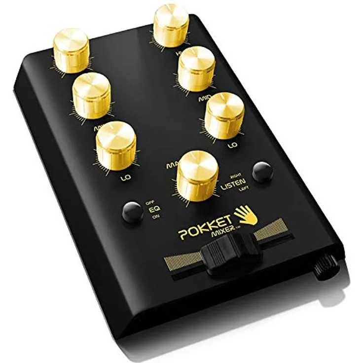 Pokketmixer Volume Plus - Der Mini DJ Mixer - Ganz Ohne Strom Und Trotzdem Doppelt So Laut Plus 10 db (schwarz-Gold)
