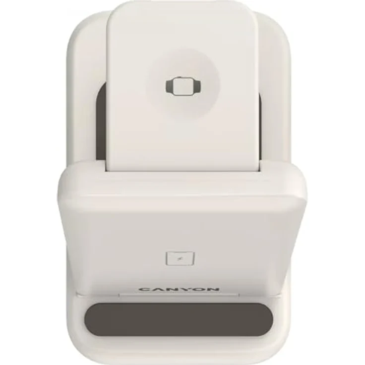 CANYON WS-304 15W 3-in-1 Kabelloses Ladegerät, Cosmic Latte, Qi-zertifiziert mit Typ C-Anschluss und LED-Anzeige – Bild 5