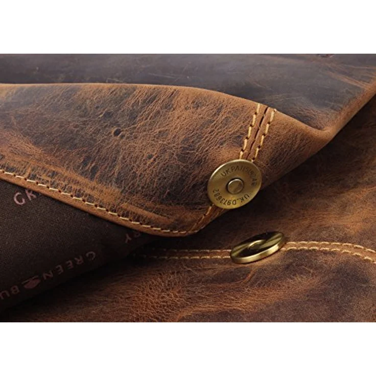 Greenburry Vintage Messenger Umhängetasche, 100% Leder, 33 cm, braun – Bild 6