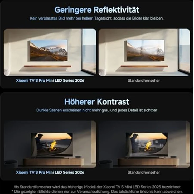 XIAOMI TV S Pro Mini LED 75, 4K QLED Smart TV mit 144Hz, Dolby Vision, Dolby Atmos, HDR 10+, Triple Tuner, Google TV, schwarz – Bild 5