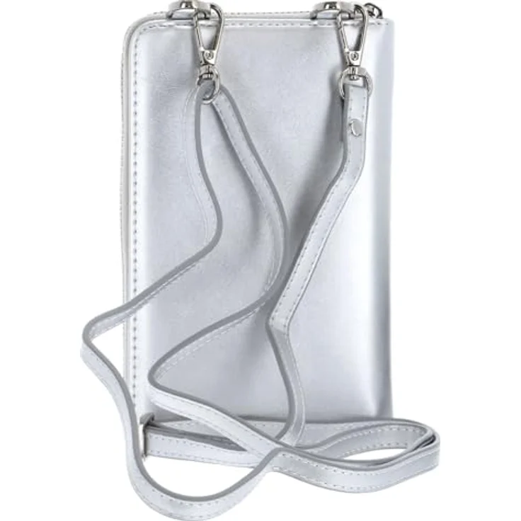 Seidenfelt Sanna Handytasche, silberfarben, 11 cm x 17.5 cm, aus 100% Polyurethan – Bild 3