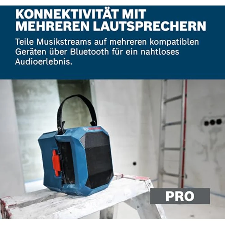 Bosch Professional GPB 18V-1 C, Bluetooth-Lautsprecher mit Multi-Speaker Sound und USB-C-Anschluss, kompakt und tragbar, Lieferung im Karton – Bild 5