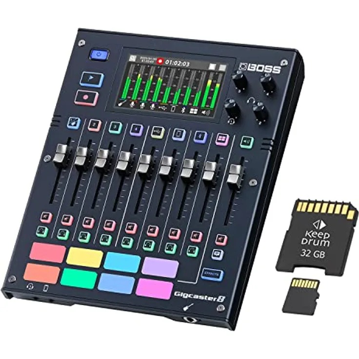Boss GCS-8 Gigcaster Audio Interface Streaming Mixer Mischpult + keepdrum Speicherkarte