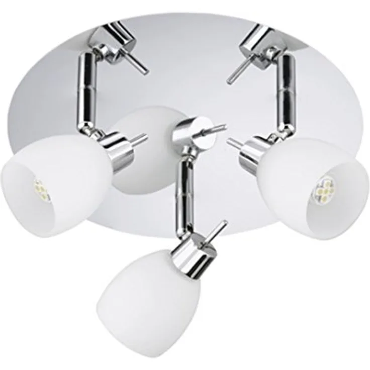 Trango Modern 3-flammig LED Deckenleuchte 3982-038 Deckenstrahler Badleuchte in Chrom inkl. 3x LED Leuchtmittel - schwenk- und drehbar