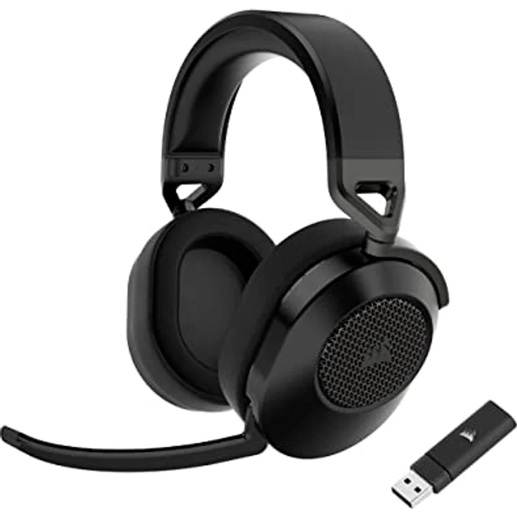 CORSAIR HS65 WIRELESS Multiplattform-Gaming-Headset Mit Bluetooth - Dolby 7.1 Surround Sound - Omnidirektionales Mikrofon - iCUE-Kompatibel - PC, Mac, PS5, PS4, Nintendo Switch, Handy - Carbon – Bild 1