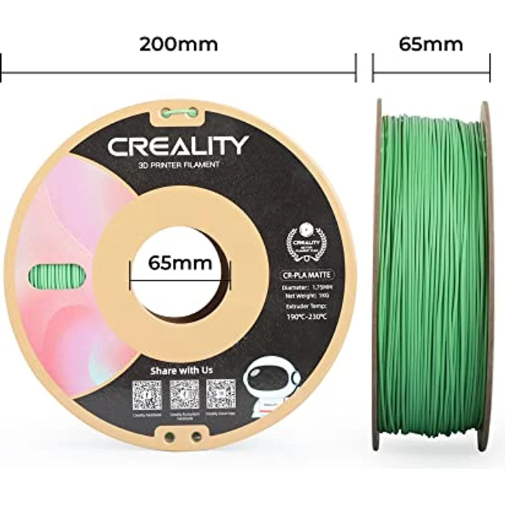 Creality PLA Filament 1.75 mm, 1000 g, Grün, Matte Oberfläche, hervorragende Bedruckbarkeit, umweltfreundlich und recycelbar – Bild 2