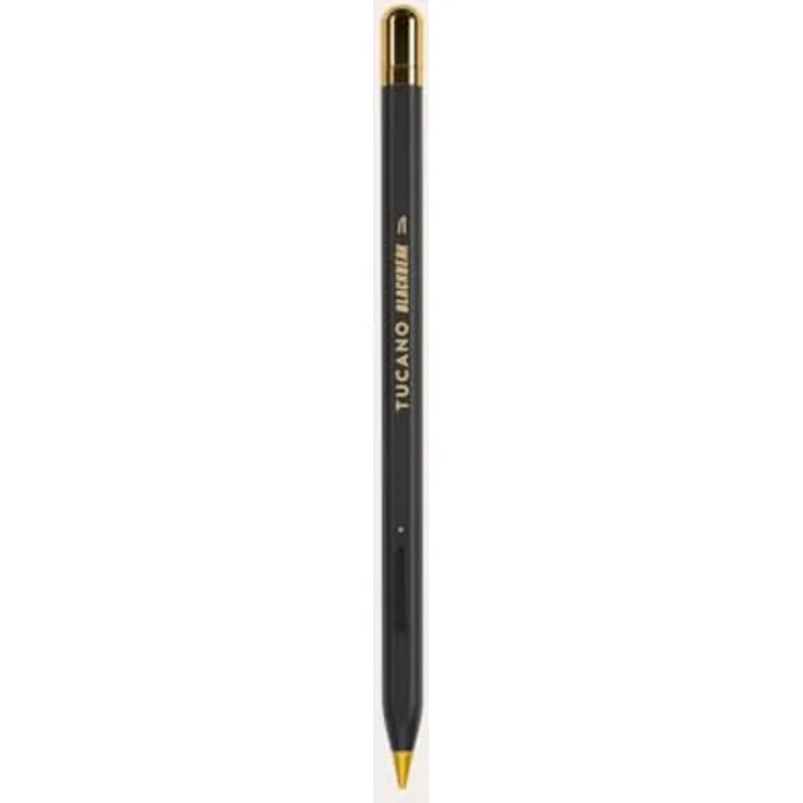 Tucano Blackbeak Pencil für iPad, Aktiver kapazitiver Stift in schwarz mit goldenen Details, Handflächen-Ablehnungstechnologie, USB-C, inkl. magnetischer Halterung und Ersatzspitzen