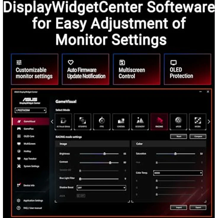 ASUS ROG Swift PG27UCDM 67,3cm (26,5") 4K OLED Gaming Monitor 16:9 HDMI/DP/USB-C PD90W 240Hz 0,03ms – Bild 6
