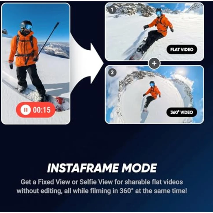 INSTA360 X5 Standard Bundle, 8K 360° Actioncam mit verbesserter Low-Light-Leistung, wasserdicht bis 15m, inkl. austauschbarer Objektive – Bild 5