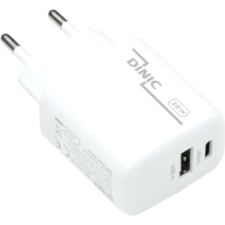 DINIC USB C + A Ladegerät 20W, Schnellladegerät mit Power Delivery + QC 3.0, USB-A + USB-C Anschlüsse, weiß – Bild 3