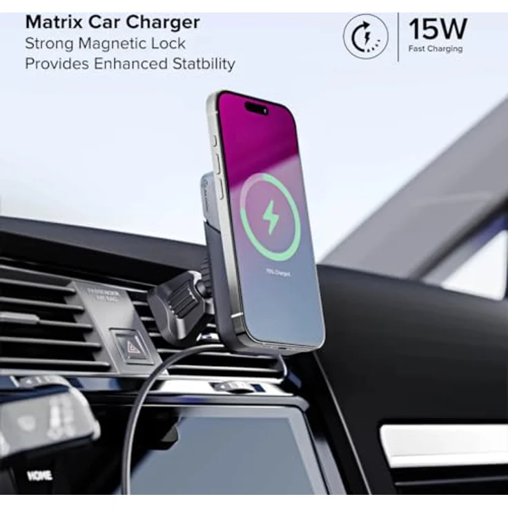 Alogic Matrix+ Wireless 3-in-1 Ladestation MagSafe + Vent Mount, Wireless Charger, Weiss – Bild 7