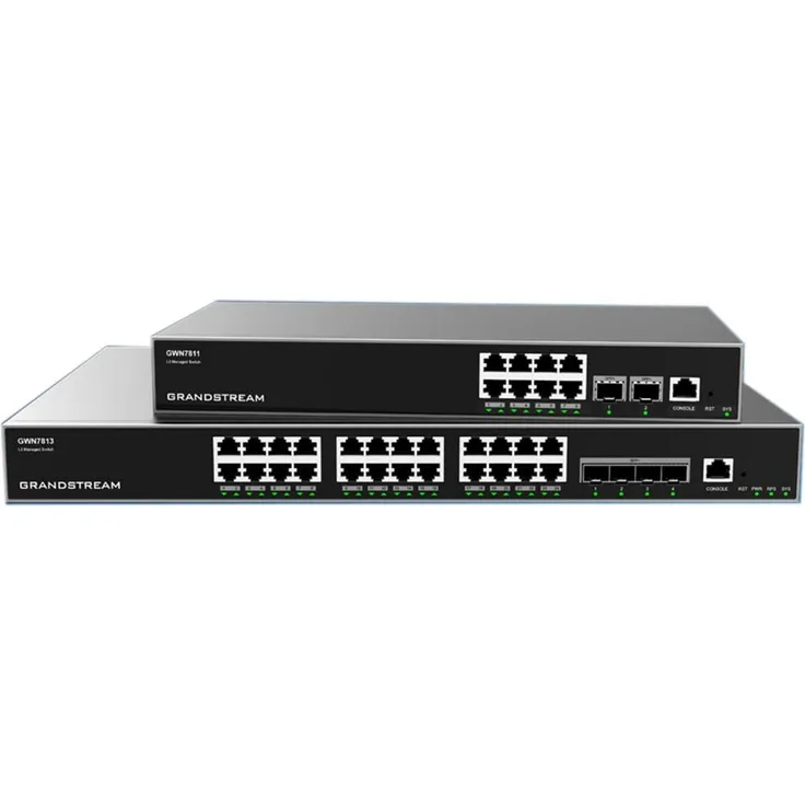Grandstream GWN7813 Layer-3 Managed Switch 24-Port, Grau
