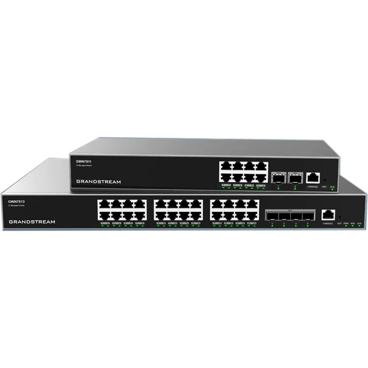 Grandstream GWN7813 Layer-3 Managed Switch 24-Port, Grau