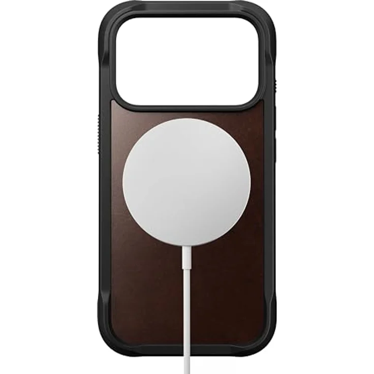 NOMAD Rugged Leather Case für iPhone 17 Pro, MagSafe-kompatible Schutzhülle aus Polycarbonat mit TPU-Bumper und matte PET-Rückseite, Rustic Brown Horween – Bild 2