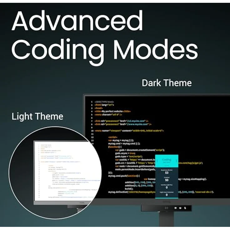 BenQ RD240Q 24.1" WQXGA Monitor für Programmierer, 90W USB-C, Profi Codier Modus, Ergonomisches Design, 16:10 Seitenverhältnis, Schlaf-Wach Rhythmus Modus, Eye-Care Technologie – Bild 3