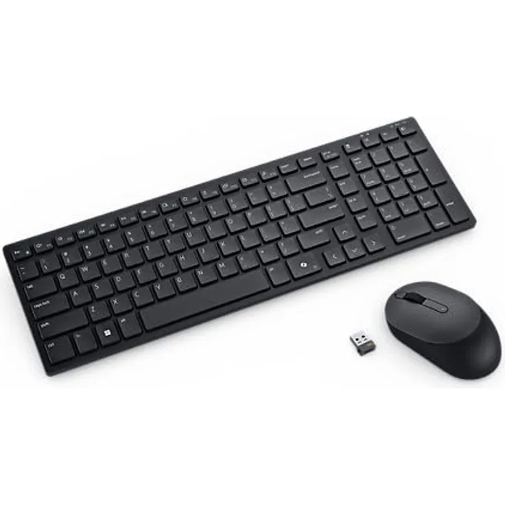 Dell Silent Keyboard and Mouse - KM555, Leises Duo in schicker Schwarz-Optik