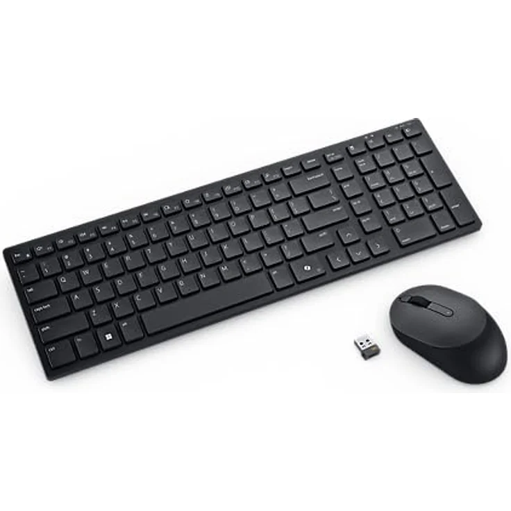 Dell Silent Keyboard and Mouse - KM555, Leises Duo in schicker Schwarz-Optik – Bild 1
