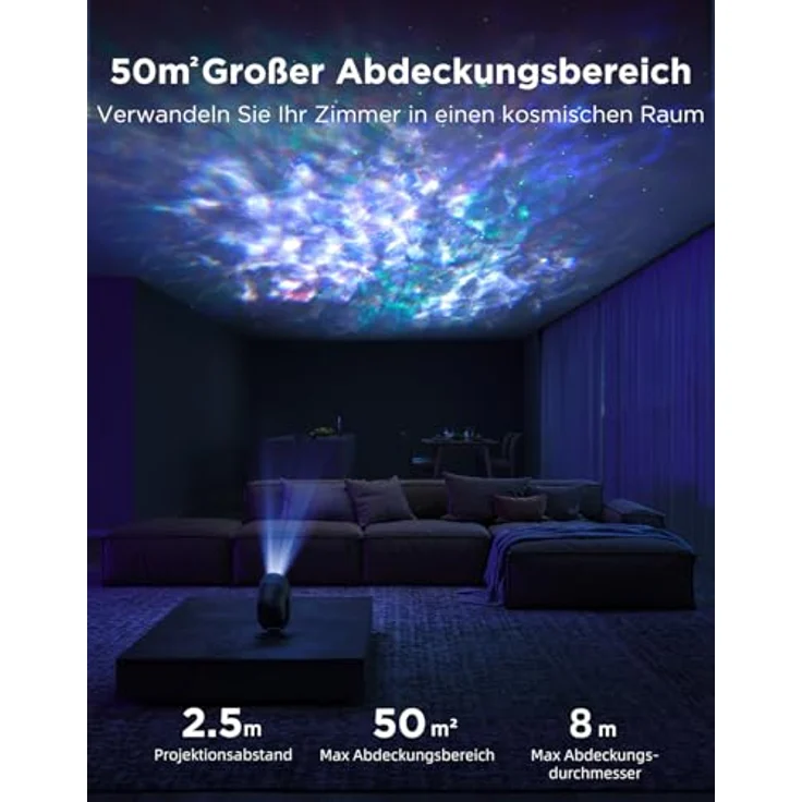 Govee Nebel Sternenhimmel Projektor LED, RGBW mit 7-Zonen DIY, 50+ Szenenmodi, Matter & Alexa kompatibel, Smart Timer & 18 weiße Geräuschoptionen für Kinderzimmer & Schlafzimmer – Bild 5