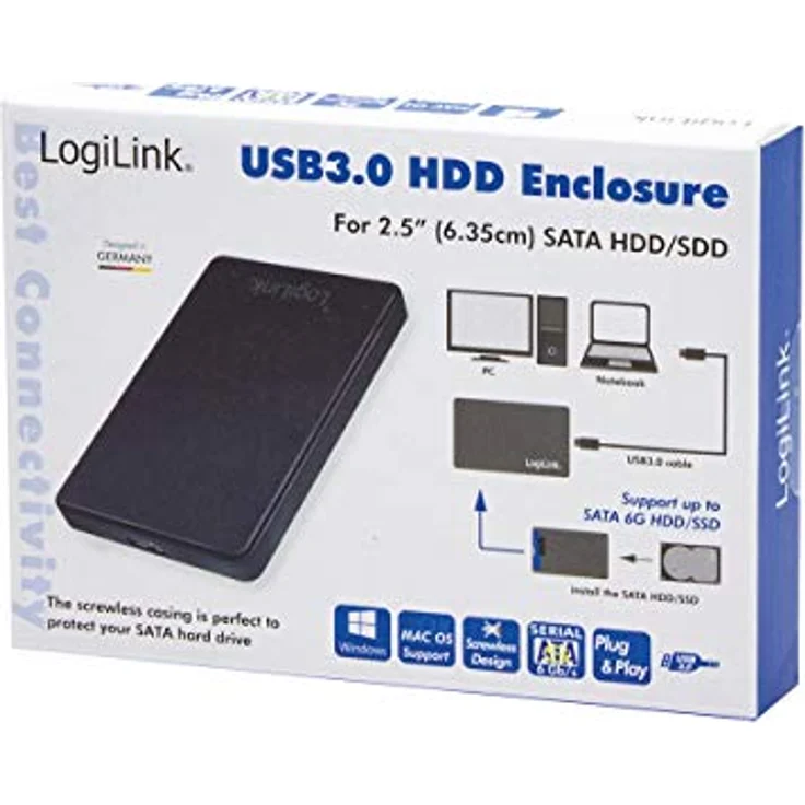Logilink - Speichergehäuse - 2.5'' (6.4 cm) - SATA 6Gb/s - 6 Gbit/s - USB 3.0 (UA0339) – Bild 8
