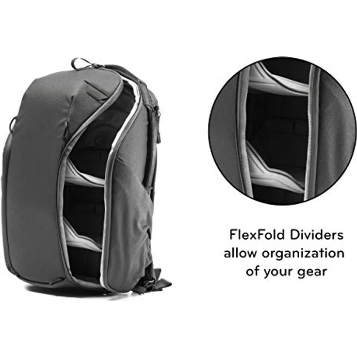 Peak Design Everyday Rucksack mit Reißverschluss, 15 l, schwarz (Schwarz) - BEDBZ-15-BK-2 – Bild 6