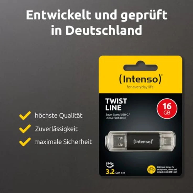 Intenso Twist Line 16 GB USB-Stick, USB-A 3.2, anthrazit – Bild 8