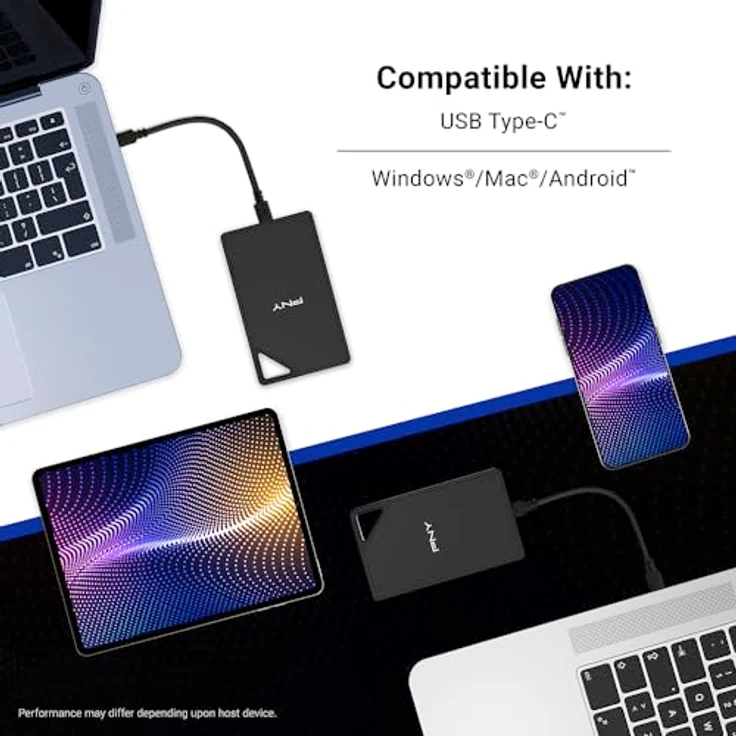 PNY RP60 2TB USB 3.2 Gen 2x2 Typ-C Portable SSD - Wasserdichtes Design, bis zu 2.000MB/s Lesegeschwindigkeit – Bild 4