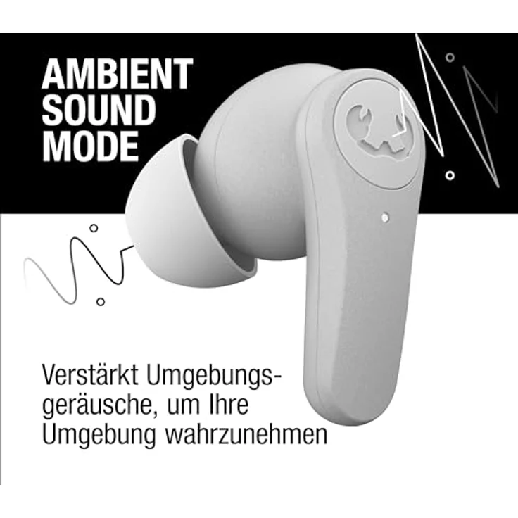 Fresh'N Rebel Twins Rise Draadloze Oordopjes met Hybride ANC & Draadloos opladen - Ice Grey, Kopfhörer - Bis zu 30 Stunden Akkulaufzeit, Windgeräuschunterdrückung, Ambient Sound Mode – Bild 8