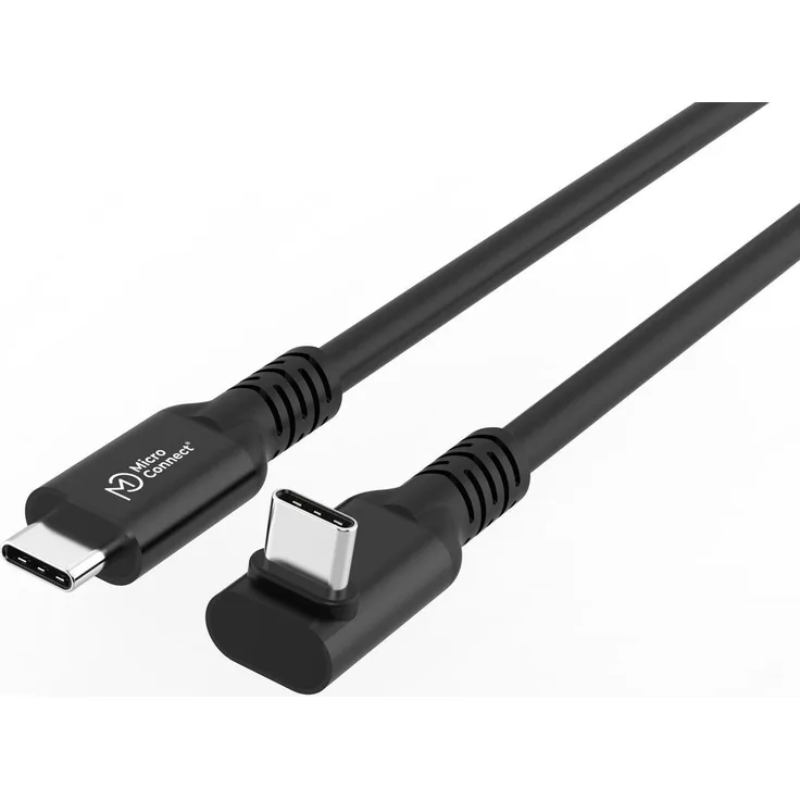 Microconnect MC-USB3.2CC025-FA, USB-C Kabel 0,25 m, USB 3.2 Gen 2x2, maximale Datenübertragungsrate 20 Gbit/s, Schwarz
