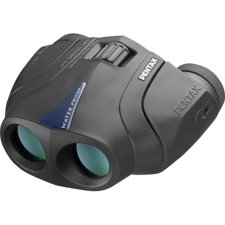 Pentax UP 10x25 WP U-Series, Porro-Fernglas in Schwarz mit hoher Lichtdurchlässigkeit und asphärischen Linsenelementen