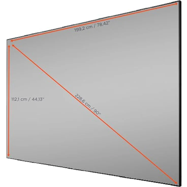 Celexon HomeCinema UST Hochkontrast-Rahmenleinwand BrightOnyx, 90" (16:9), Laser TV Projektionstuch, 135° Betrachtungswinkel, hohe Farbtreue 98% – Bild 2