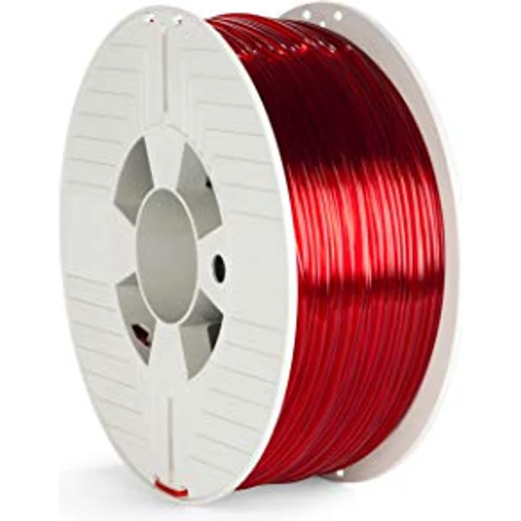 Verbatim PET-G-Filament 3D-Druck, 2,85mm, 1kg, Polyethylenterephthalat-Glykol-Filament zur Materialextrusion, für 3D-Drucker & 3D-Stift, 3D-Drucker-Filament aus PET-G, rot-transparent – Bild 1