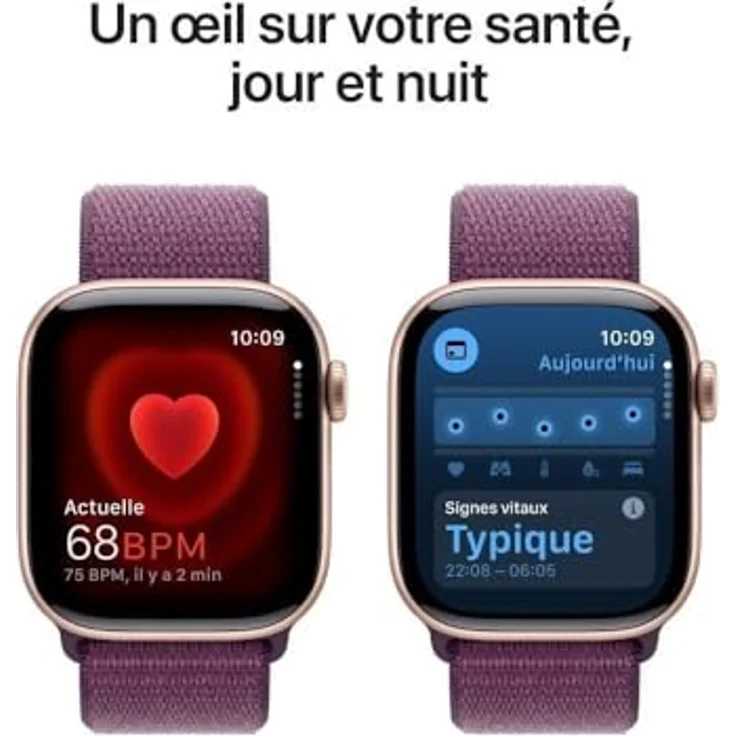 Apple Watch Series 10, 42 mm, GPS, Aluminiumgehäuse Roségold, Loop Pflaume, One size – Bild 5