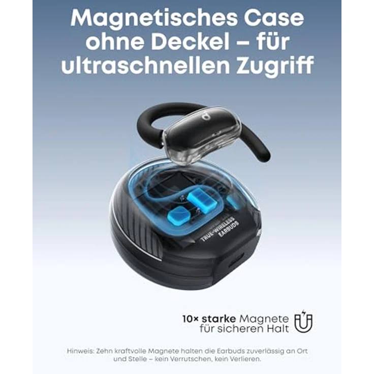 soundcore V40i, Open-Ear Kopfhörer mit 2X tieferem Bass, IP55, 21h Spielzeit, KI-optimierte Anrufe, Bluetooth 5.4, verstellbar für jedes Ohr, transparentes Case – Bild 3