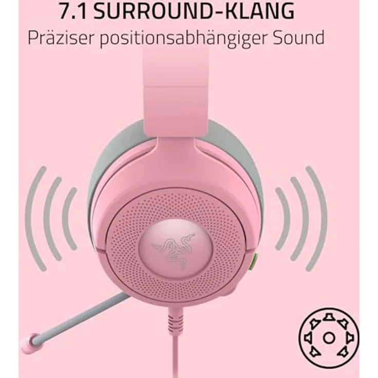 Razer Kraken Kitty V3 X, kabelgebundenes Gaming-Headset mit Over-Ear-Design, RGB-Beleuchtung und flexiblem Mikrofon, Rosa – Bild 5