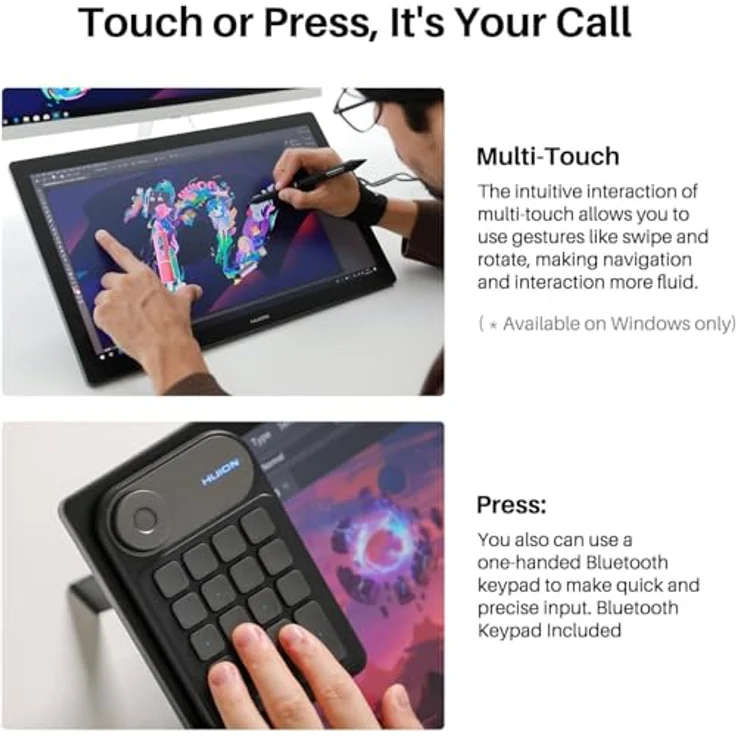 HUION Kamvas Pro 19 Grafiktablett, 18,4-Zoll mit 4K UHD-Auflösung, Grau – Bild 7