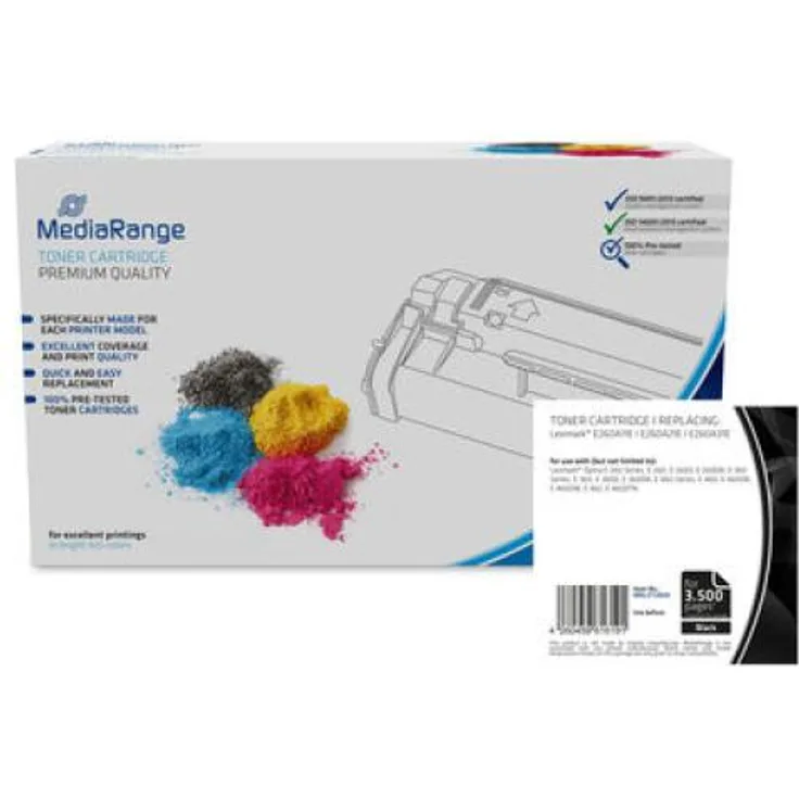 MediaRange Toner für Lexmark E260A11E/E260A21E/E260A31E, Schwarz, hohe Druckqualität für Laserdrucker und Multifunktionsgeräte