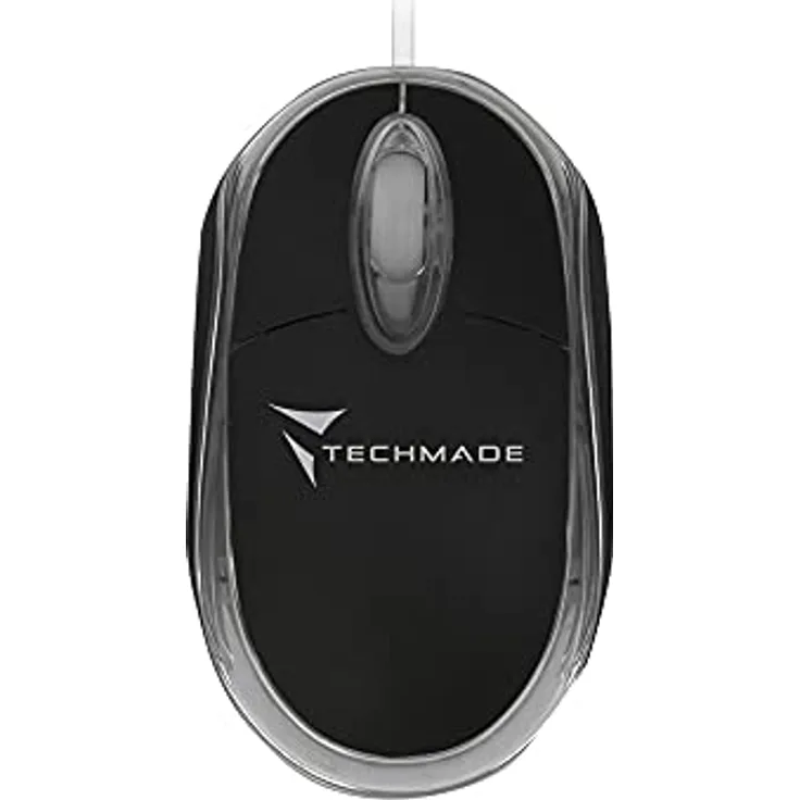 Techmade Optische Mini-USB-Maus, 800 DPI, Schwarz