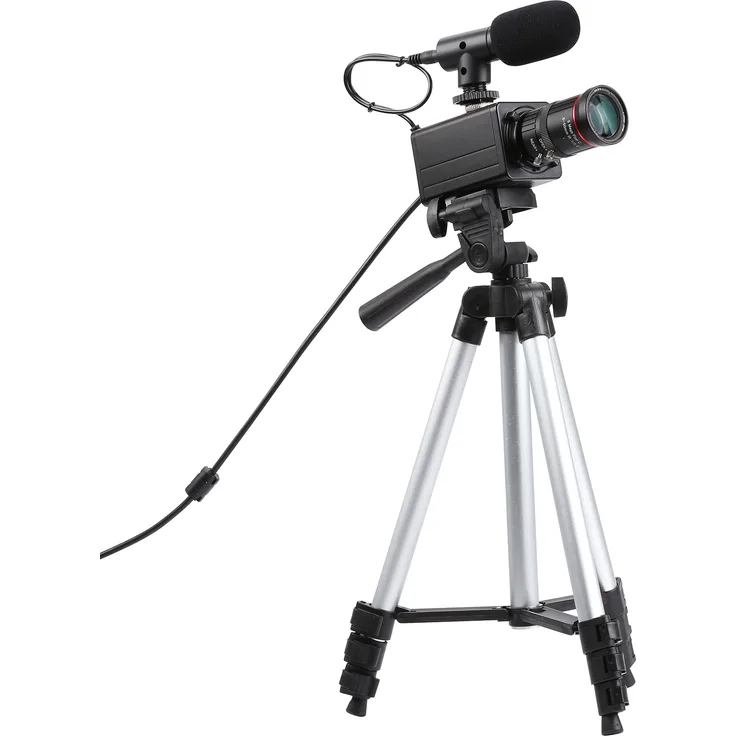 Aibecy 4K HD-Webcam T80, 10-facher optischer Zoom, manueller Fokus, Plug & Play, compatible mit Windows und Android, inkl. Mikrofon und Stativ für Videokonferenzen