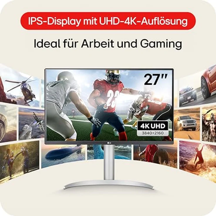 LG 27UP650K-W, 27" IPS Monitor, 3840 x 2160 4K UHD, HDR, 60Hz, 5ms, ergonomisch verstellbar – Bild 2