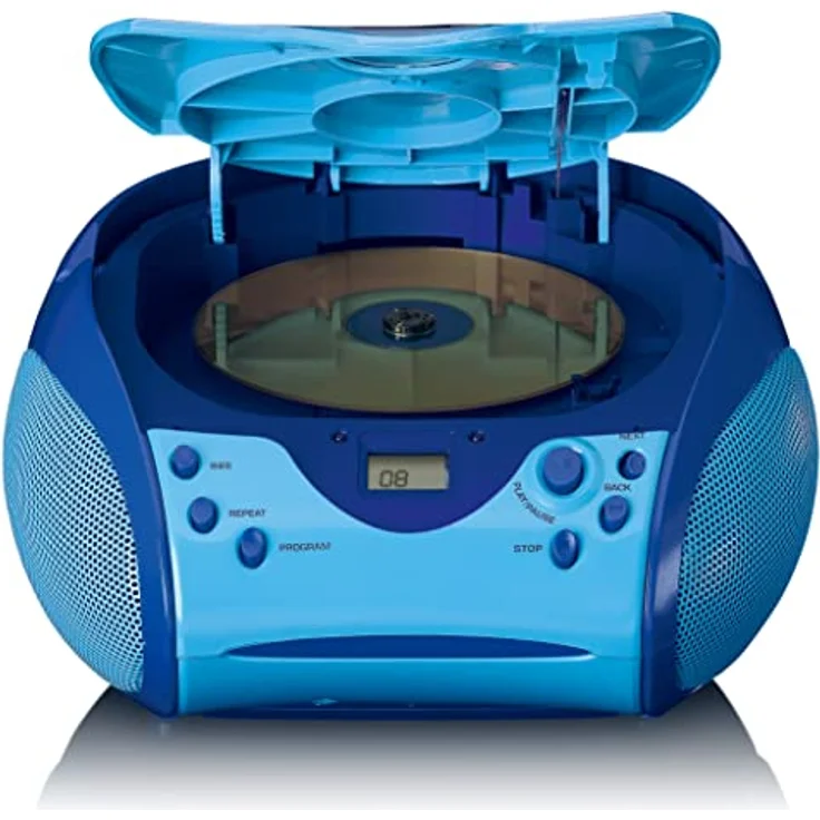 Lenco SCD-24 Kids CD-Player blau CD-Player FM-Radio klinken stickers – Bild 2