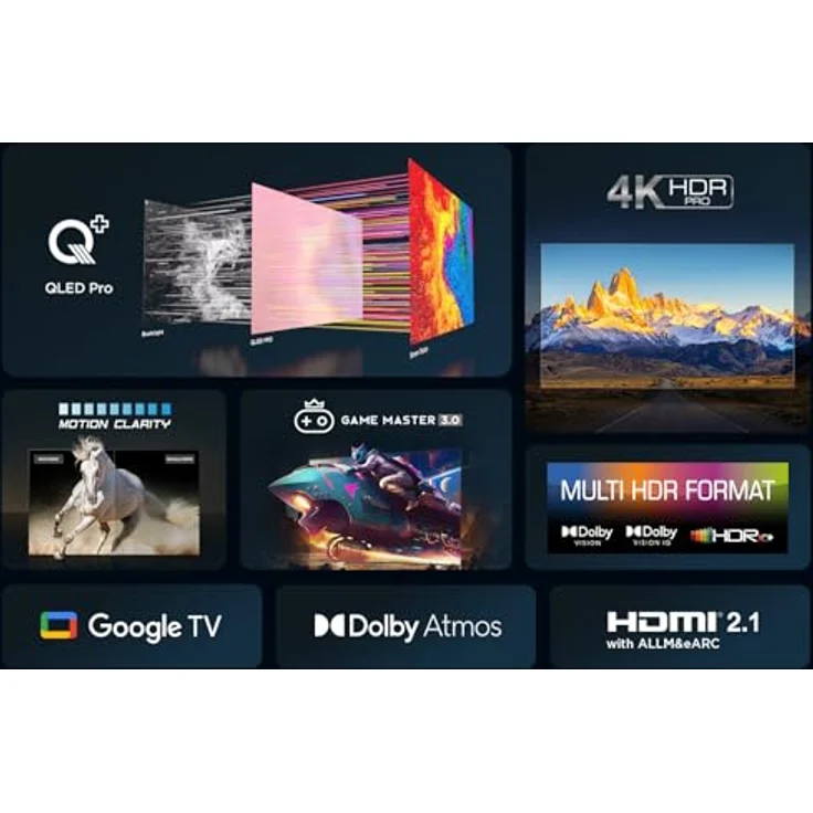 TCL 43T7B 43-Zoll QLED Pro Fernseher, 4K Ultra HD, HDR Pro, Smart TV Unterstützt von Google TV (Dolby & Atmos, Motion Clarity) – Bild 2