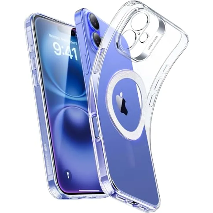 ESR iPhone 16 Plus Hülle, MagSafe-kompatibel, stoßfest, kratz- und vergilbungsbeständig, klar mit Kameraschutz