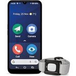 Doro 8200 Seniorensmartphone Inclusive Alarmtaster, Notrufarmband mit GPS, 4G Senioren Smartphone ohne Vertrag, Noruftaste, Triple Kamera, Android 12 Go, 64 GB Speicher, Hörgerätekompatibilität