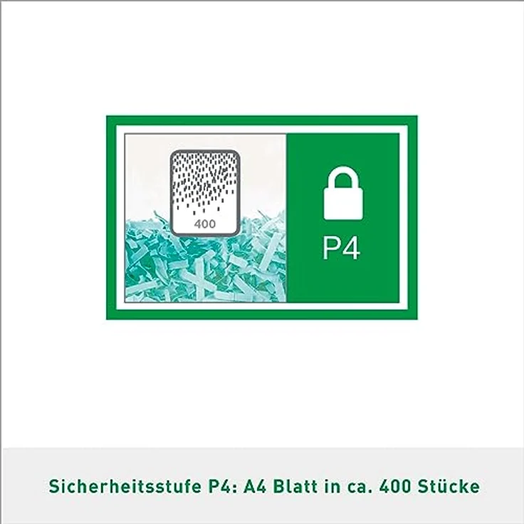 Leitz 80090000 IQ Home Office Aktenvernichter (Partikelschnitt, Sicherheitsstufe P4, 10 Blatt Kapazität, 23L Abfallbehälter, Schredder) weiß – Bild 6