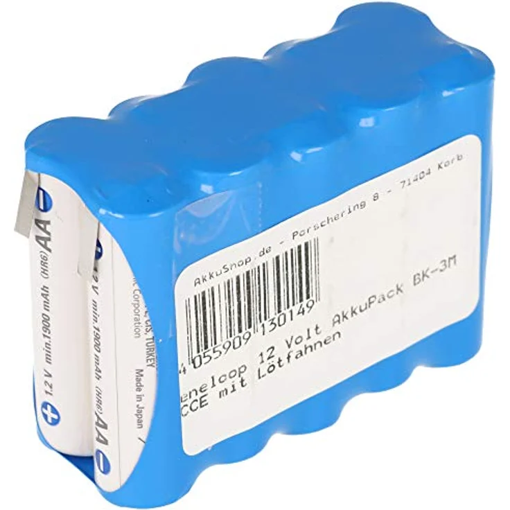 Ring AkkuShop Set-Artikel eneloop 12 Volt AkkuPack BK-3MCCE mit Lötfahnen – Bild 2