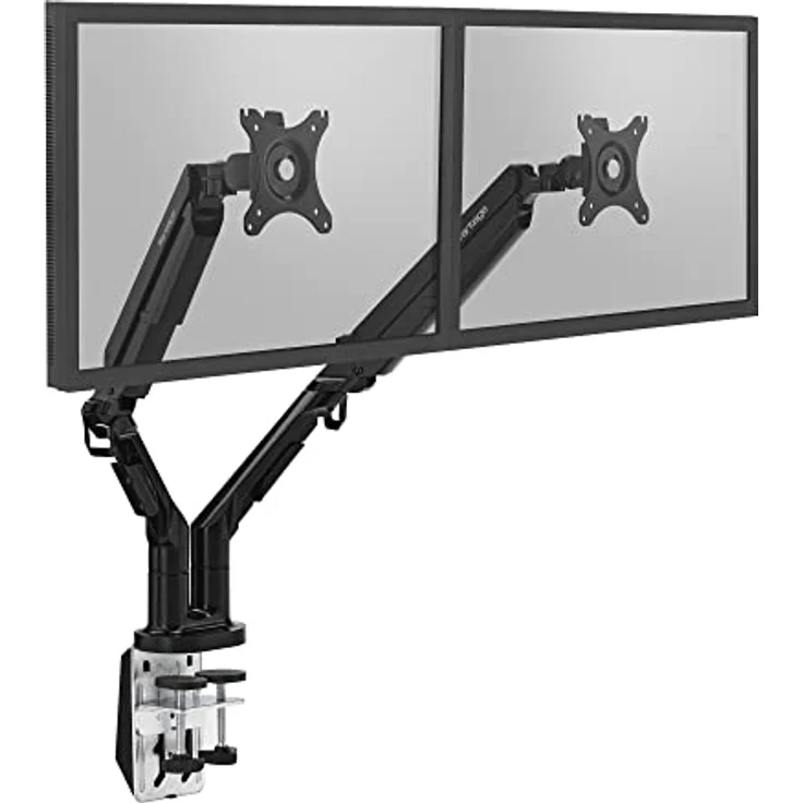 Vantage Premium Duo Monitor Halterung (VESA 75 & 100, 2X 2-9 kg, für 17-32 Zoll Bildschirme, mit Gasdruckfeder, drehbar, neigbar, schwenkbar) schwarz – Bild 1