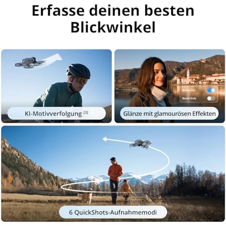 DJI Flip (RC-N3), Drohne mit Kamera 4k, extra leicht, Follow Me Funktion, 13 km Videoübertragung, Handstart, autom. Rückkehr, 31 min Flugzeit - DJI Mini Drohne für Erwachsene in Kohlefaseroptik – Bild 4