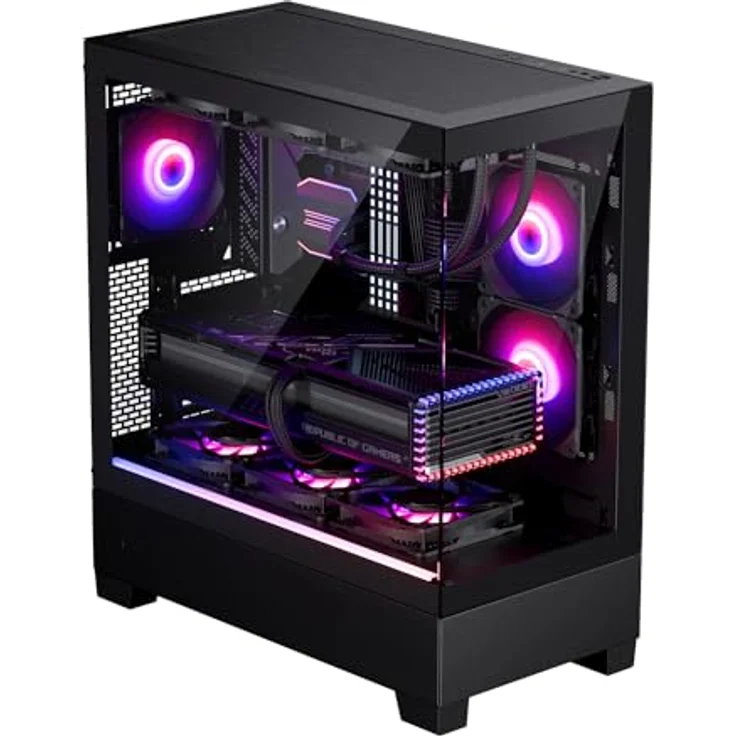 Phanteks XT View (E-ATX, Mini ITX, mATX, ATX), PC Gehäuse, Schwarz – Bild 9