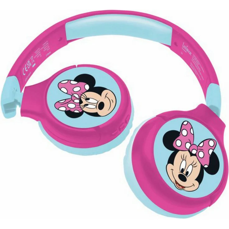 Lexibook® Disney Minnie Mouse 2in1 Bluetooth und Kabel, faltbare Kopfhörer Kinder-Kopfhörer in Rosa und Blau – Bild 1